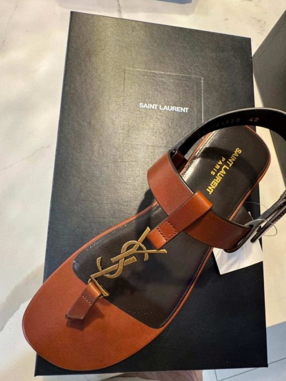 Saint Laurent Cassandra Logo Plaque Sandals